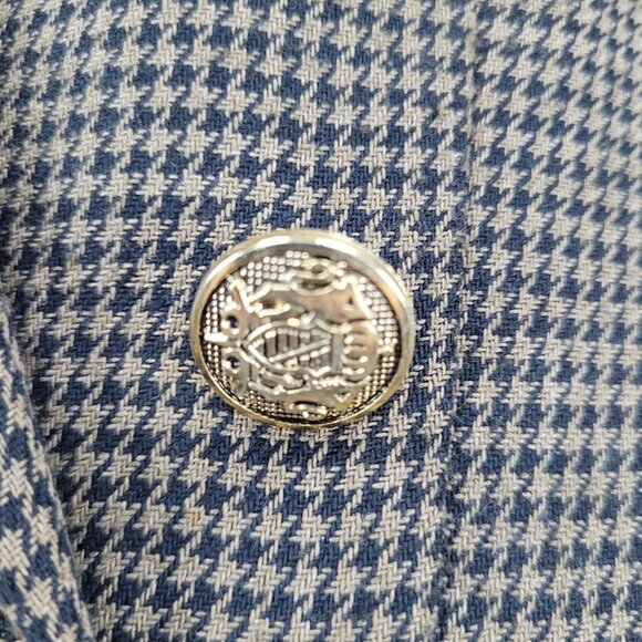 VTG Horchow Black Tan Houndstooth Long Sleeve Pleated Peak Lapel Jacket Dress 12 - Picture 10 of 15